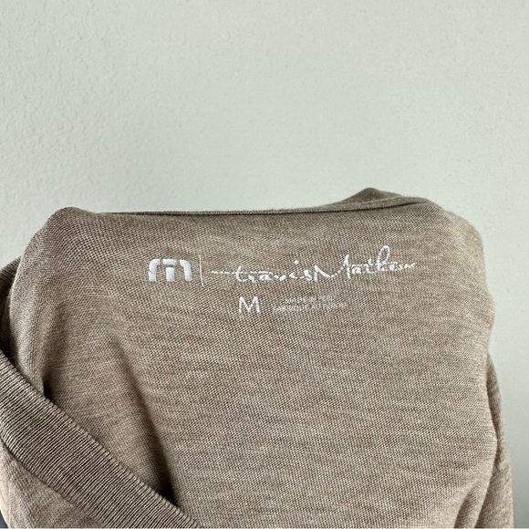 Travis Mathew Tan Brown Always on Vacation Short Sleeve Back Graphic Tee Medium - Picture 6 of 7